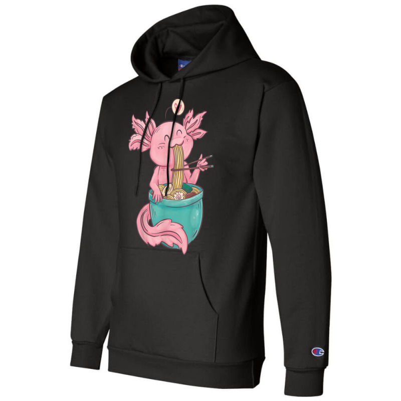 Ramen Axolotl Noodles Graphic Champion Hoodie | Artistshot