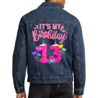 It's My 13th Birthday Doughnut Happy 13 Years Old Girl Kids Men Denim Jacket | Artistshot