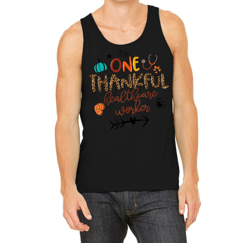 One Thankful Healthcare Worker Leopard Pumpkin Thanksgiving Tank Top | Artistshot