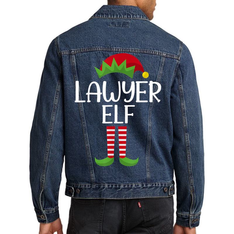 Lawyer Elf Family Matching Group Christmas Party Pajama Men Denim Jacket | Artistshot