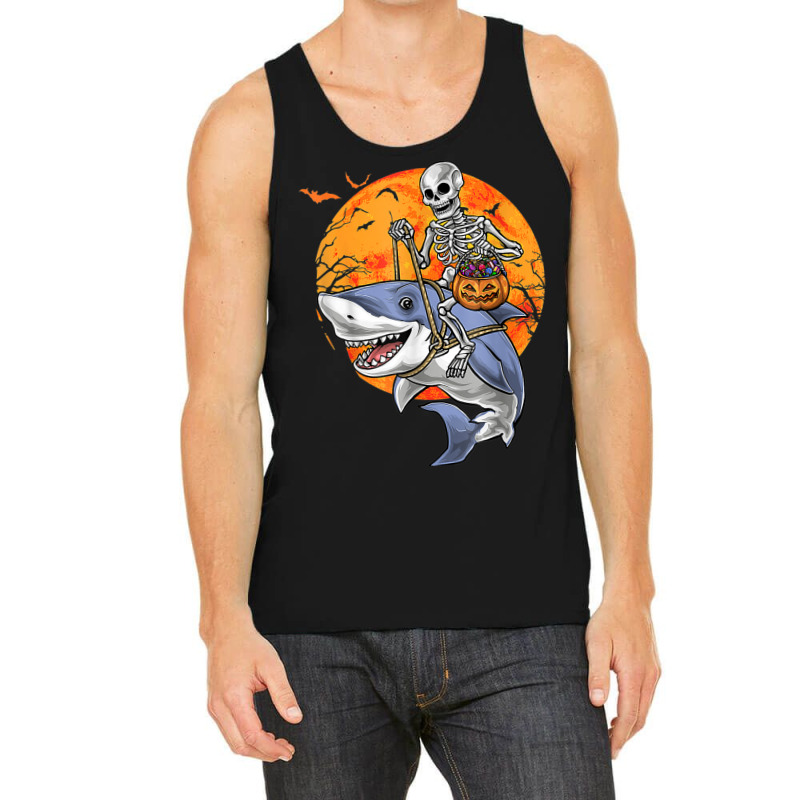 Halloween Skeleton Shark Kids Boys Girls Funny Halloween Tank Top | Artistshot