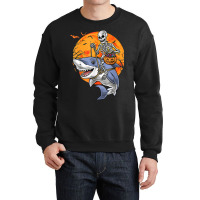 Halloween Skeleton Shark Kids Boys Girls Funny Halloween Crewneck Sweatshirt | Artistshot