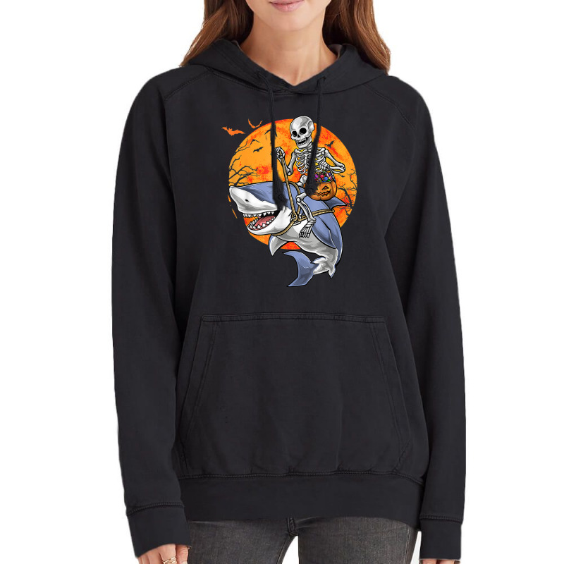 Halloween Skeleton Shark Kids Boys Girls Funny Halloween Vintage Hoodie | Artistshot