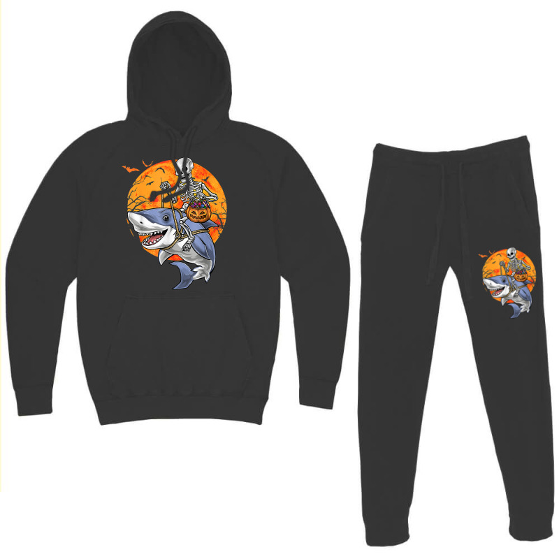 Halloween Skeleton Shark Kids Boys Girls Funny Halloween Hoodie & Jogger Set | Artistshot