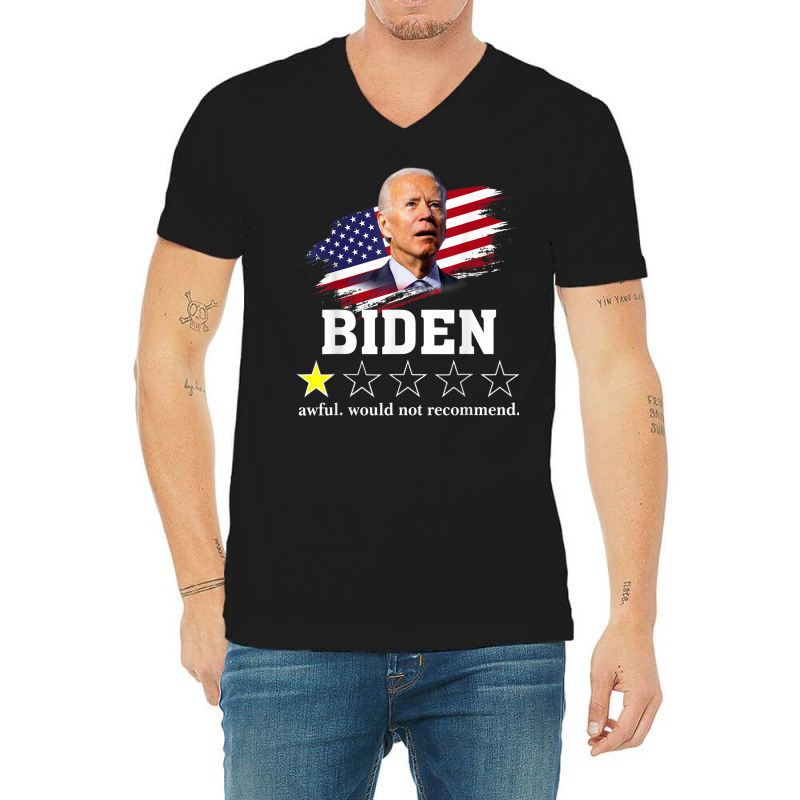 Biden Awful Would Not Recommend Biden Review One Star V-neck Tee | Artistshot