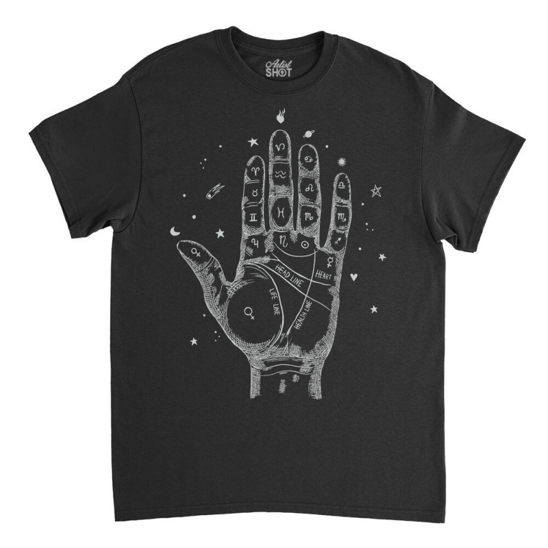 Last Minute Halloween Palmistry Zodiac Psychic Classic T-shirt by Outpost | Artistshot