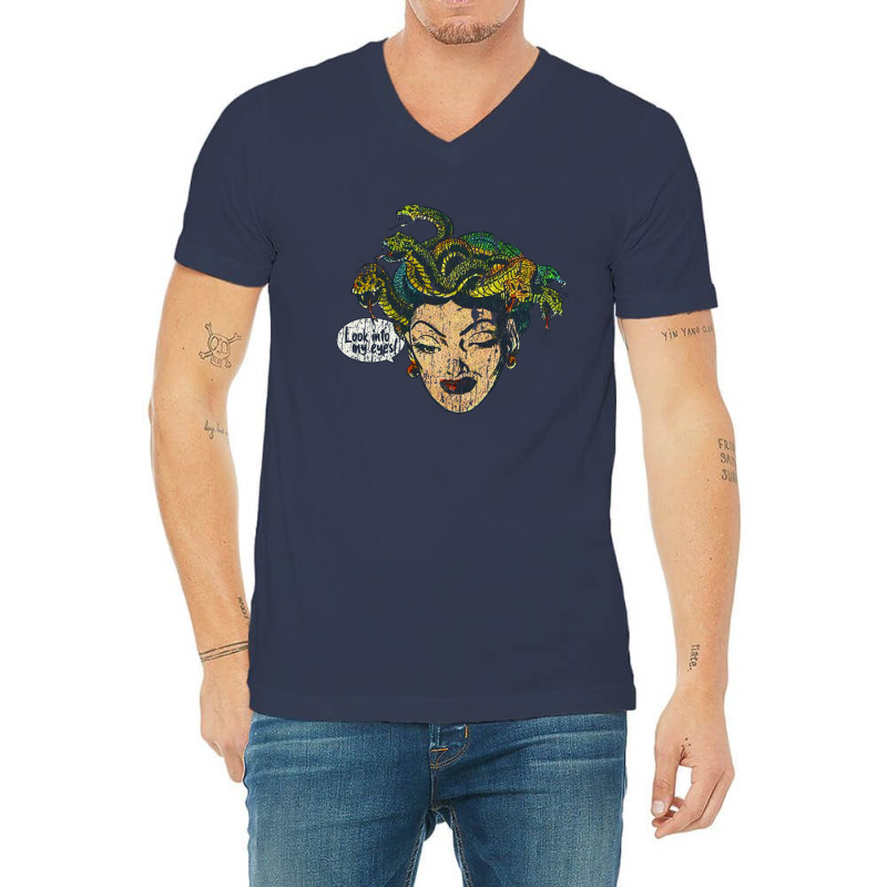 Medusa Look Into My Eyes Vintage V-Neck Tee by jamal99 | Artistshot