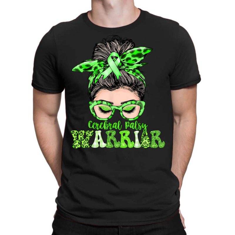 Women Messy Bun Cerebral Palsy Warrior Gifts T-shirt | Artistshot