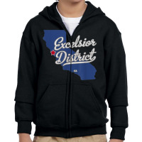 Excelsior District California San Francisco Ca Map Youth Zipper Hoodie | Artistshot