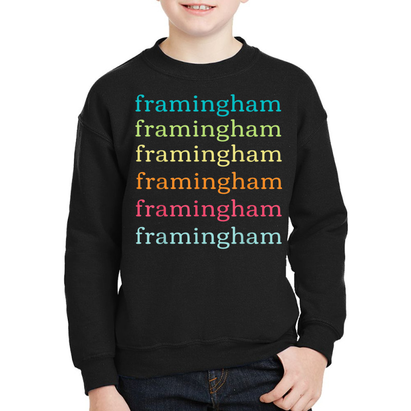 Framingham Massachusetts (ma) Cute And Colorful Text Youth Sweatshirt by Sombre | Artistshot