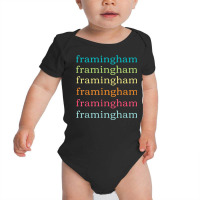 Framingham Massachusetts (ma) Cute And Colorful Text Baby Bodysuit | Artistshot