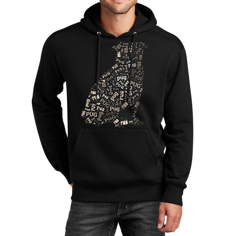 Pug Funny Puppy Dog Lover Wordart Unisex Hoodie by Aquarius | Artistshot