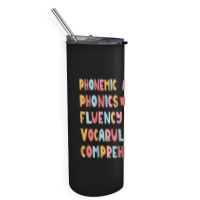 Phonemic Awareness Phonics Fluency Vocabulary Comprehension Skinny Tumbler | Artistshot