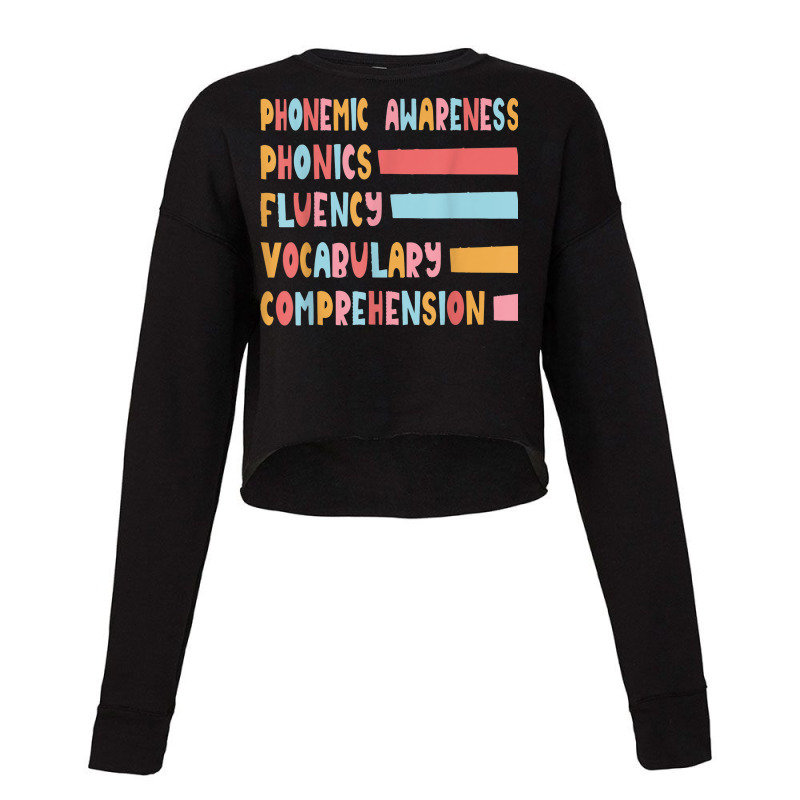 Phonemic Awareness Phonics Fluency Vocabulary Comprehension Cropped Sweater by Prismatic | Artistshot