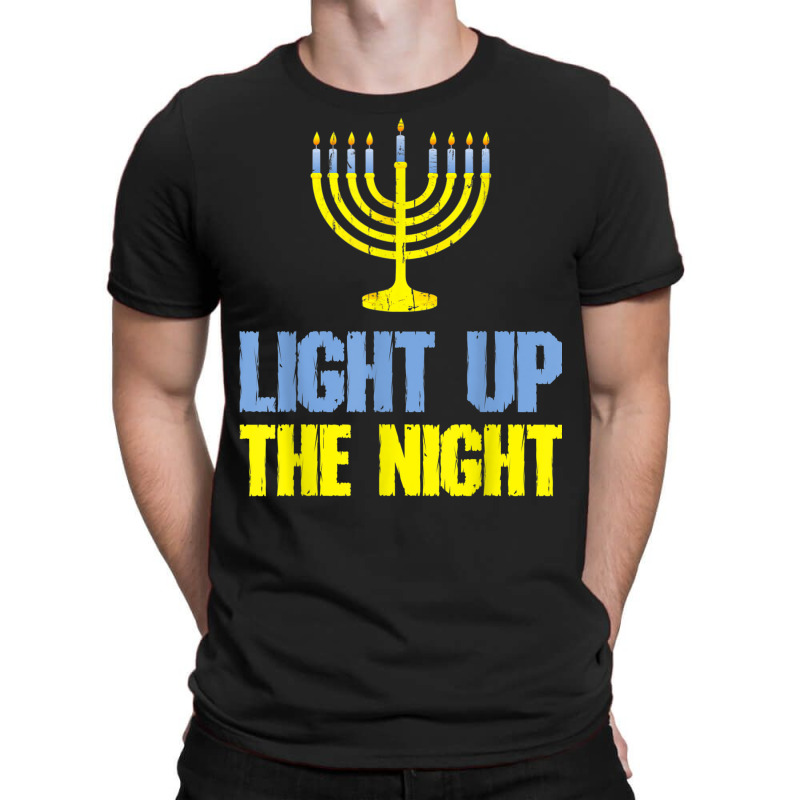 Light Up The Night Christmas Jewish Hanukkah Men Women T-Shirt by Renew | Artistshot