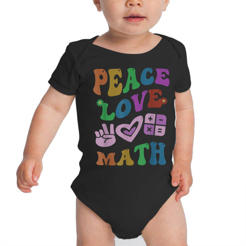 Peace Love Math Retro Stem Teacher Groovy School Baby Bodysuit | Artistshot