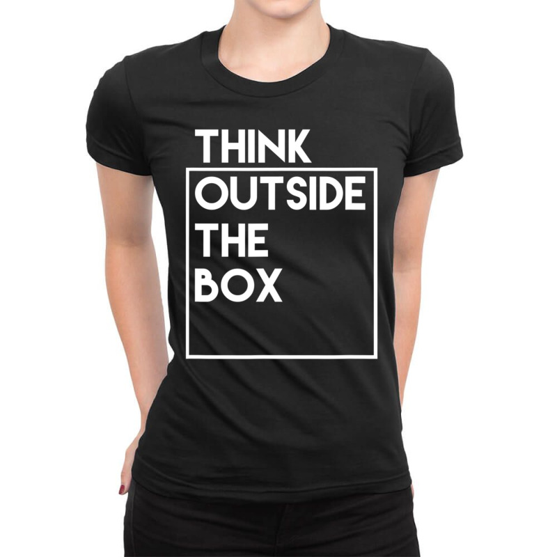 Think Outside The Box Ladies Fitted T-Shirt by Min01 | Artistshot