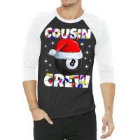 Billiard 8 Ball Play Pool Cousin Crew Christmas Lights 3/4 Sleeve Shirt | Artistshot