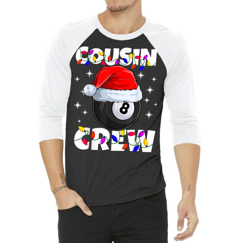 Billiard 8 Ball Play Pool Cousin Crew Christmas Lights 3/4 Sleeve Shirt | Artistshot