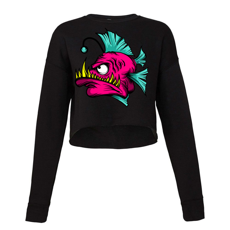 Angry Fish Cropped Sweater by lizard king | Artistshot