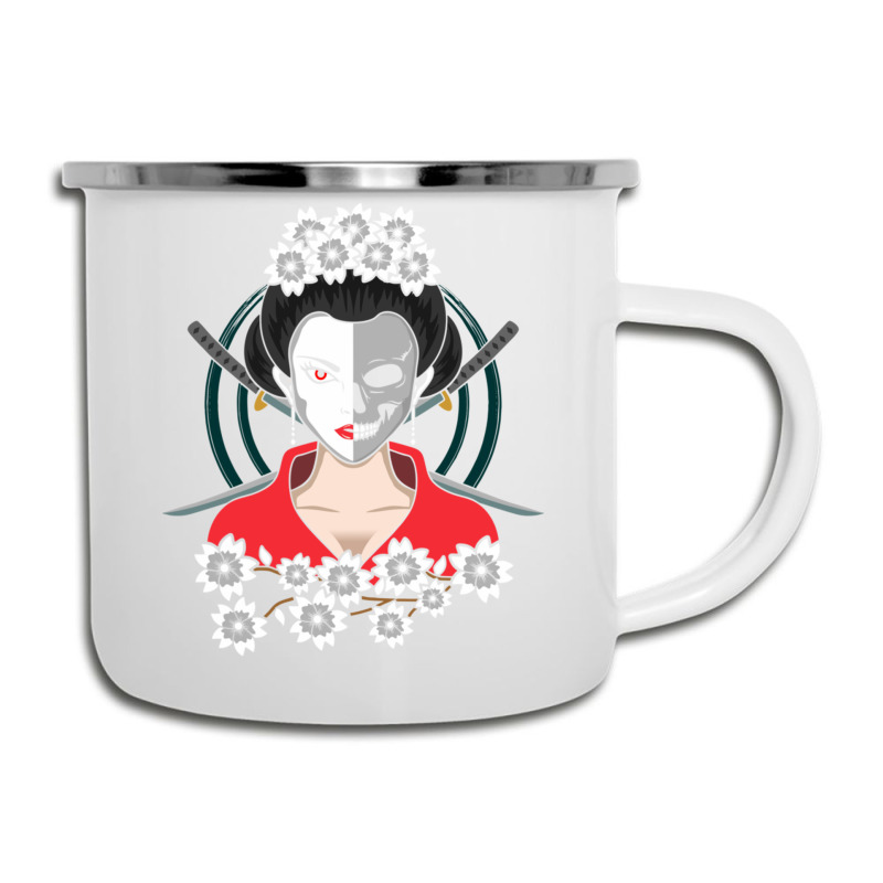 Girl Japanese Samurai Vintage Samurai Cat Geisha Art Graphic Pullover Camper Cup | Artistshot