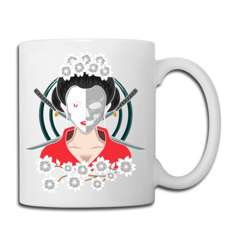 Girl Japanese Samurai Vintage Samurai Cat Geisha Art Graphic Pullover Coffee Mug | Artistshot