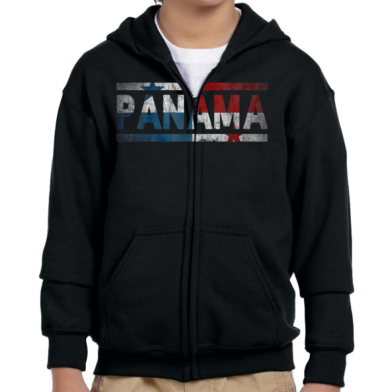 Panama Retro Flag T Shirt Panamanian Distressed Graphic T Shirt Youth Zipper Hoodie by cm-arts | Artistshot