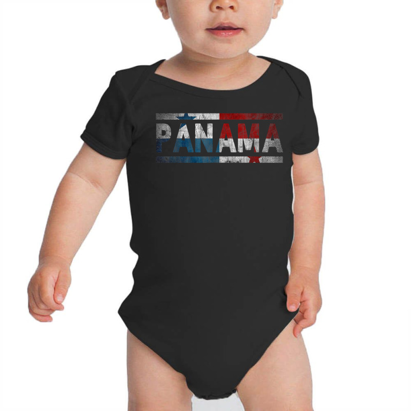 Panama Retro Flag T Shirt Panamanian Distressed Graphic T Shirt Baby Bodysuit by cm-arts | Artistshot