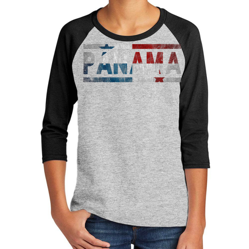 Panama Retro Flag T Shirt Panamanian Distressed Graphic T Shirt Youth 3/4 Sleeve by cm-arts | Artistshot