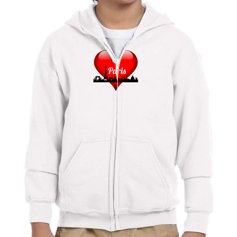 Love Paris Youth Zipper Hoodie by Samantha | Artistshot