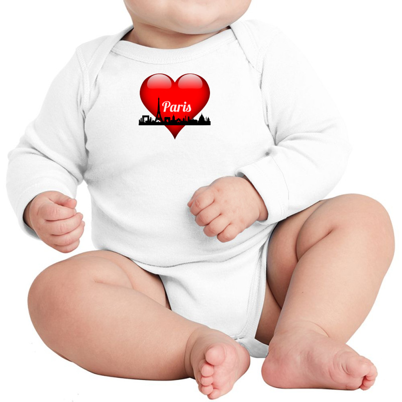 Love Paris Long Sleeve Baby Bodysuit by Samantha | Artistshot