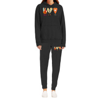 Peace Love Pie Food Fall Turkey Hand Sign Thanksgiving Party Hoodie & Jogger Set | Artistshot