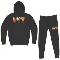 Peace Love Pie Food Fall Turkey Hand Sign Thanksgiving Party Hoodie & Jogger Set | Artistshot