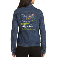 Endometriosis Awareness T  Shirt2183 Ladies Denim Jacket | Artistshot