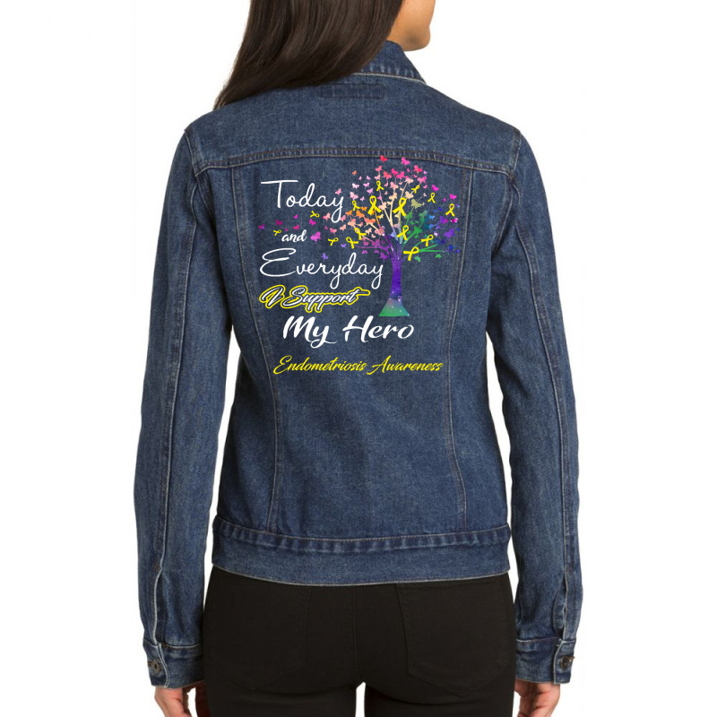 Endometriosis Awareness T  Shirt2183 Ladies Denim Jacket by cm-arts | Artistshot