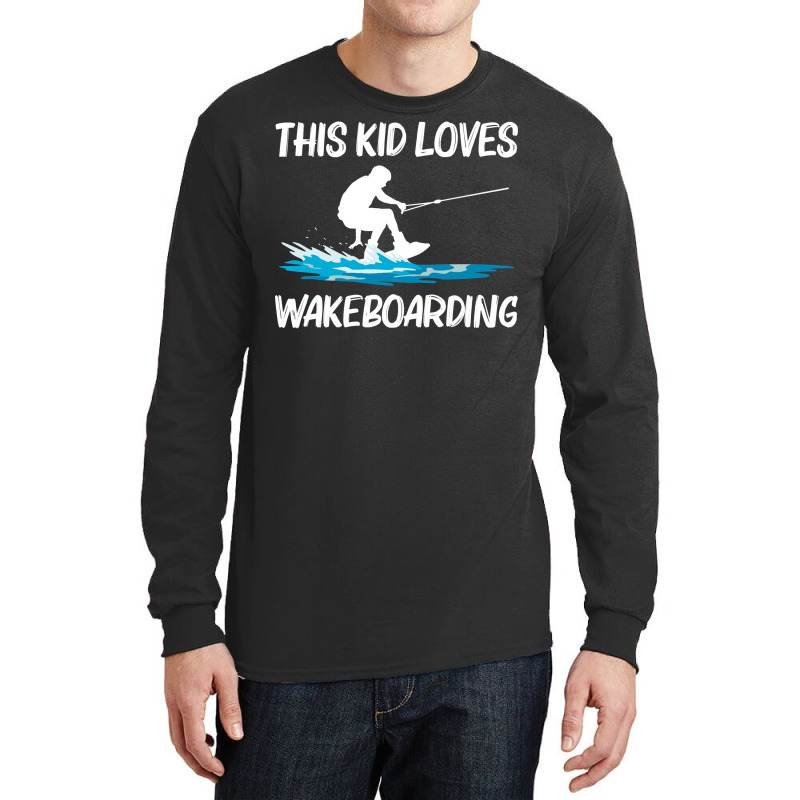 Cool Wakeboarding For Kids Boys Wakeboard Surfer Wakeboarder Pullover Long Sleeve Shirts | Artistshot