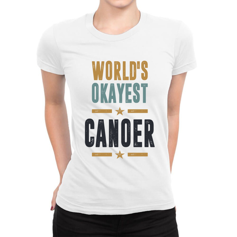 World's Okayest Canoer Ladies Fitted T-Shirt by Ale Ceconello | Artistshot