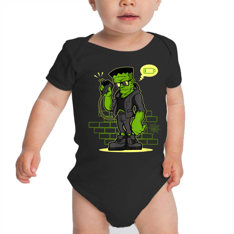 Frankenstein With Low Battery On Halloween Baby Bodysuit by Complete | Artistshot