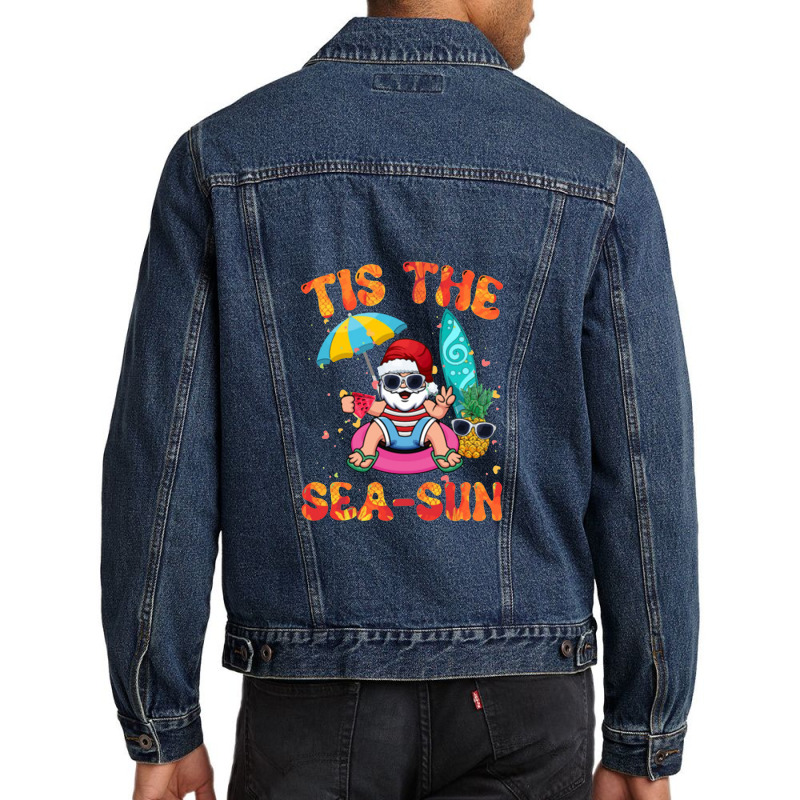 Santa Hat Summer Men Denim Jacket | Artistshot