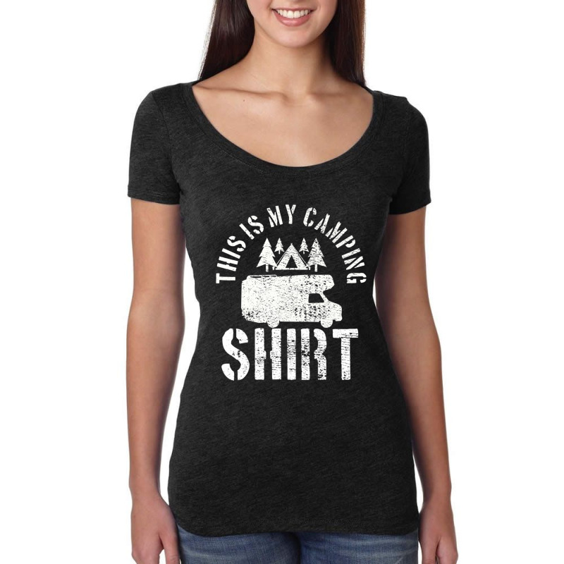 Camping Trailer Camper Van Mobile Home Caravan Motorhome Women's Triblend Scoop T-shirt by Koyanho62 | Artistshot