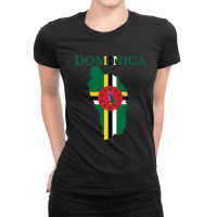 Dominica Flag Map Ladies Fitted T-shirt | Artistshot