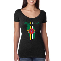 Dominica Flag Map Women's Triblend Scoop T-shirt | Artistshot