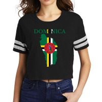 Dominica Flag Map Scorecard Crop Tee | Artistshot