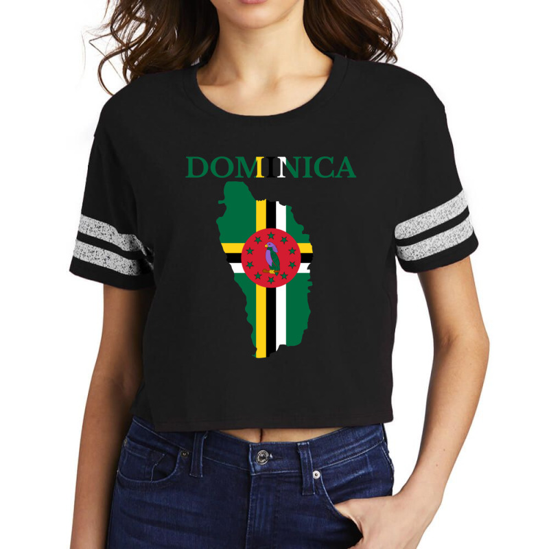 Dominica Flag Map Scorecard Crop Tee by OrlandoChase | Artistshot