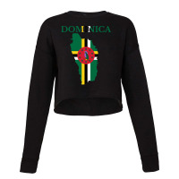 Dominica Flag Map Cropped Sweater | Artistshot