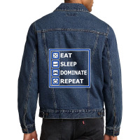 Eat, Sleep, Dominate, Repeat. For Gamers. Men Denim Jacket | Artistshot