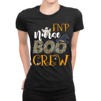 Fnp Nurse Boo Crew Spooky Halloween Boo Ghost Costume Ladies Fitted T-shirt | Artistshot