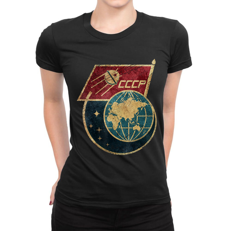 Cccp Original Russian Space Program Ussr Ladies Fitted T-Shirt by Kosdapen517 | Artistshot