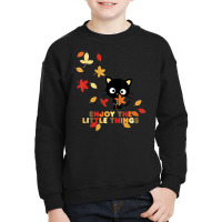 Chococat Enjoy The Little Things Fall Leaves Youth Sweatshirt | Artistshot