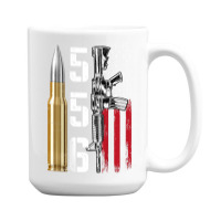 Ar-15 American Flag, Ar15 Rifle Sling Gift Gun Owner Back 15 Oz Coffee Mug | Artistshot